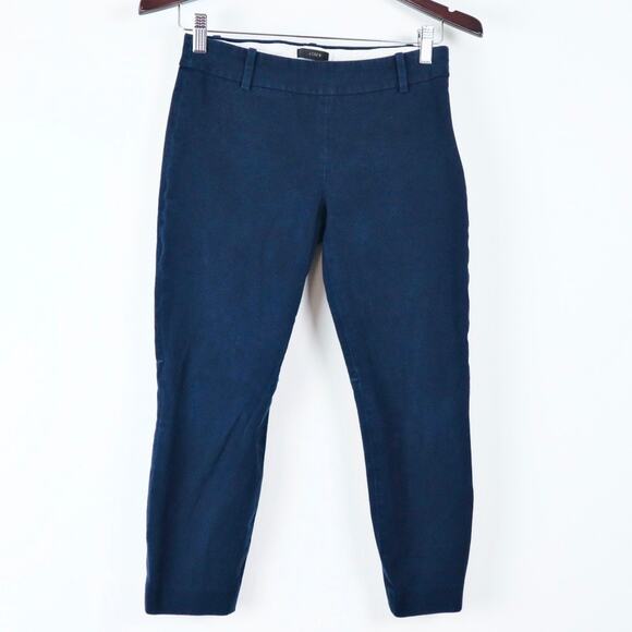 J Crew Size 4 Petite Minnie Pants Stretch Twill Cigarette Navy Blue - Picture 1 of 11